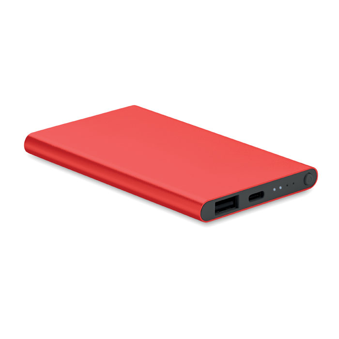 POWERFLAT C - 4000 mAh Power Bank Type C - Rood