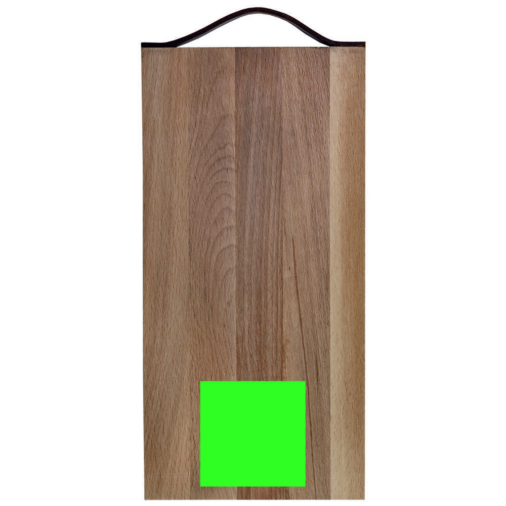 Plank met leren handvat beuken 33x16 cm