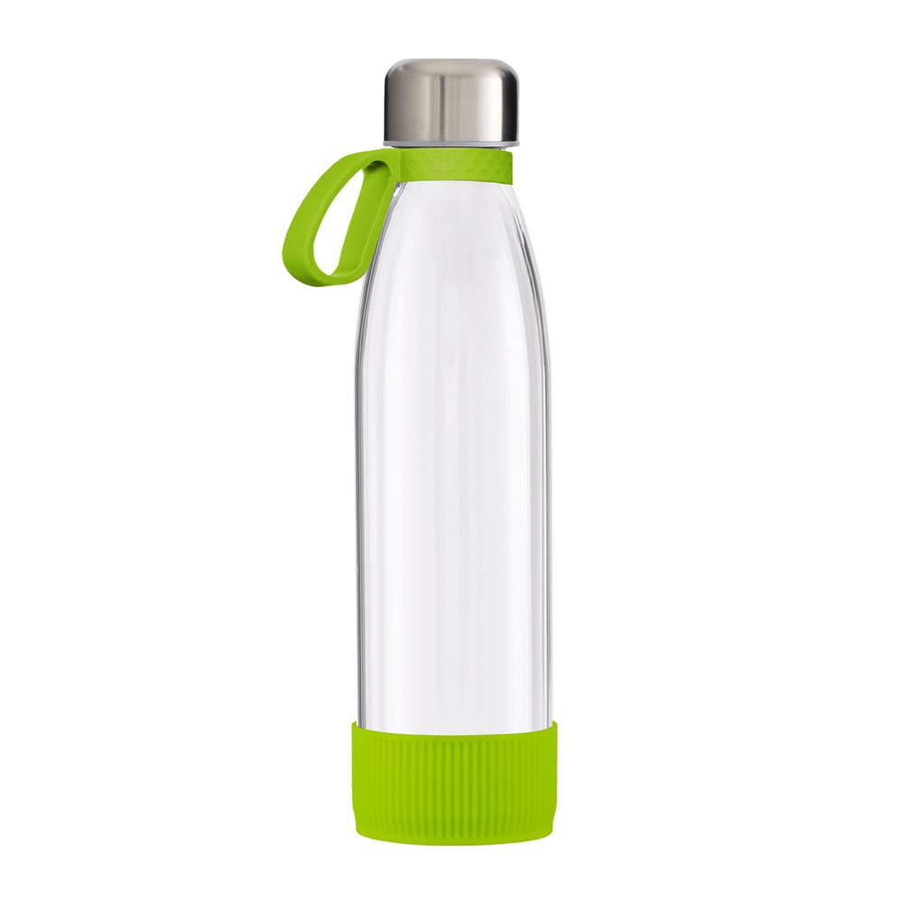 Fles GLASS - lichtgroen, zilver, transparant