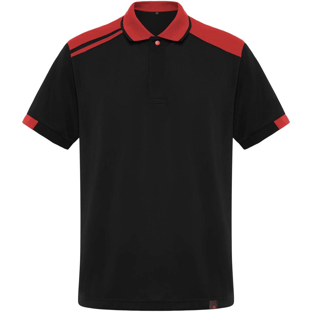 Samurai 160 g/m2 unisex antibacteriële polo met korte mouwen - zwart, rood