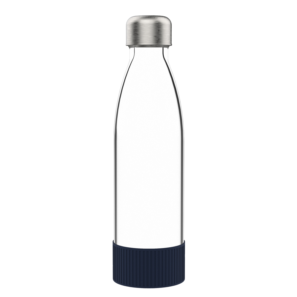 Fles GLASS - zilver, transparant, navy