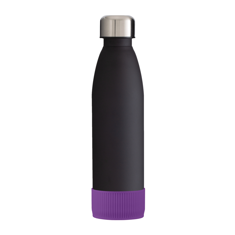 Fles GLASS - paars, zwart