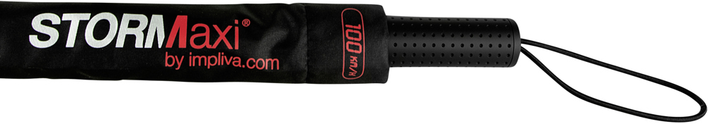STORMaxi - Arodynamische stormparaplu - Handopening - Windproof -  92 cm - Zwart / Rood
