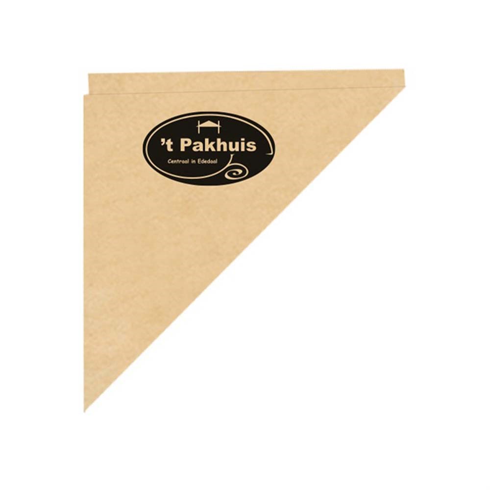 Schuine friteszak, wit, 70 grams, K17, open zijde 17 cm Per 100 stuks