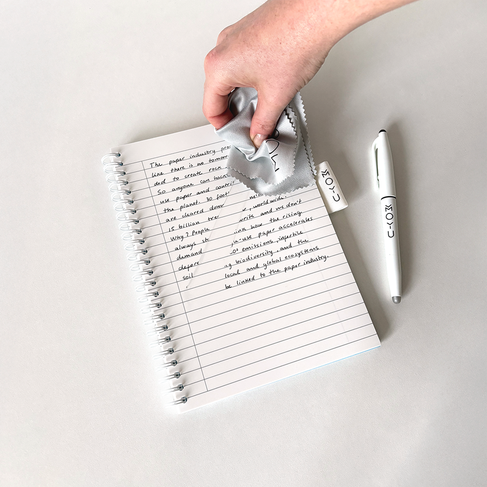 MOYU Uitwisbaar Steenpapier Notitieboek A5 Hardcover – 40 Pagina’s, Pitch Black, Lijnen