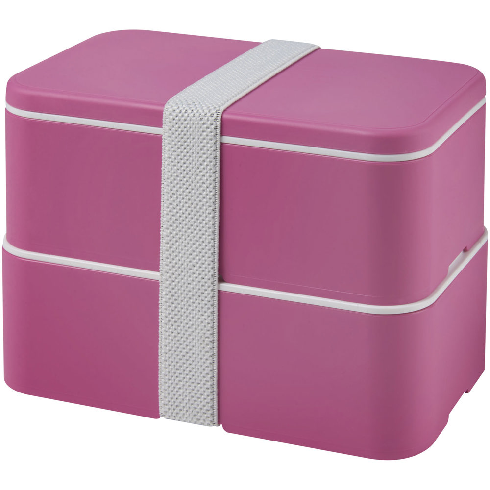 MIYO 700+700 ml dubbellaagse lunchbox - Magenta, Magenta, Wit