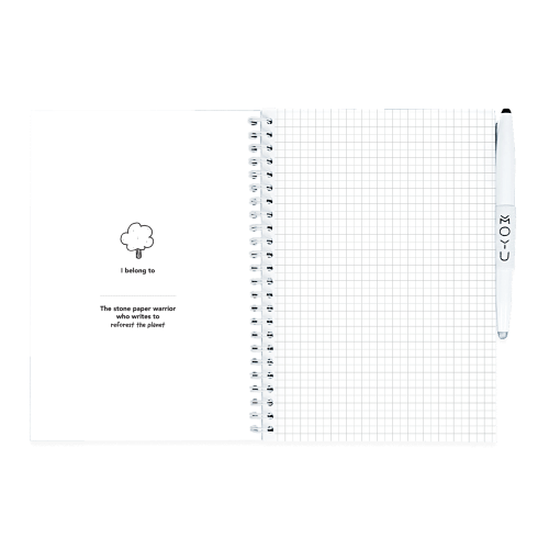 MOYU Uitwisbaar Steenpapier Notitieboek A5 Premium – 40 Pagina’s, Full Color, Ruitjes