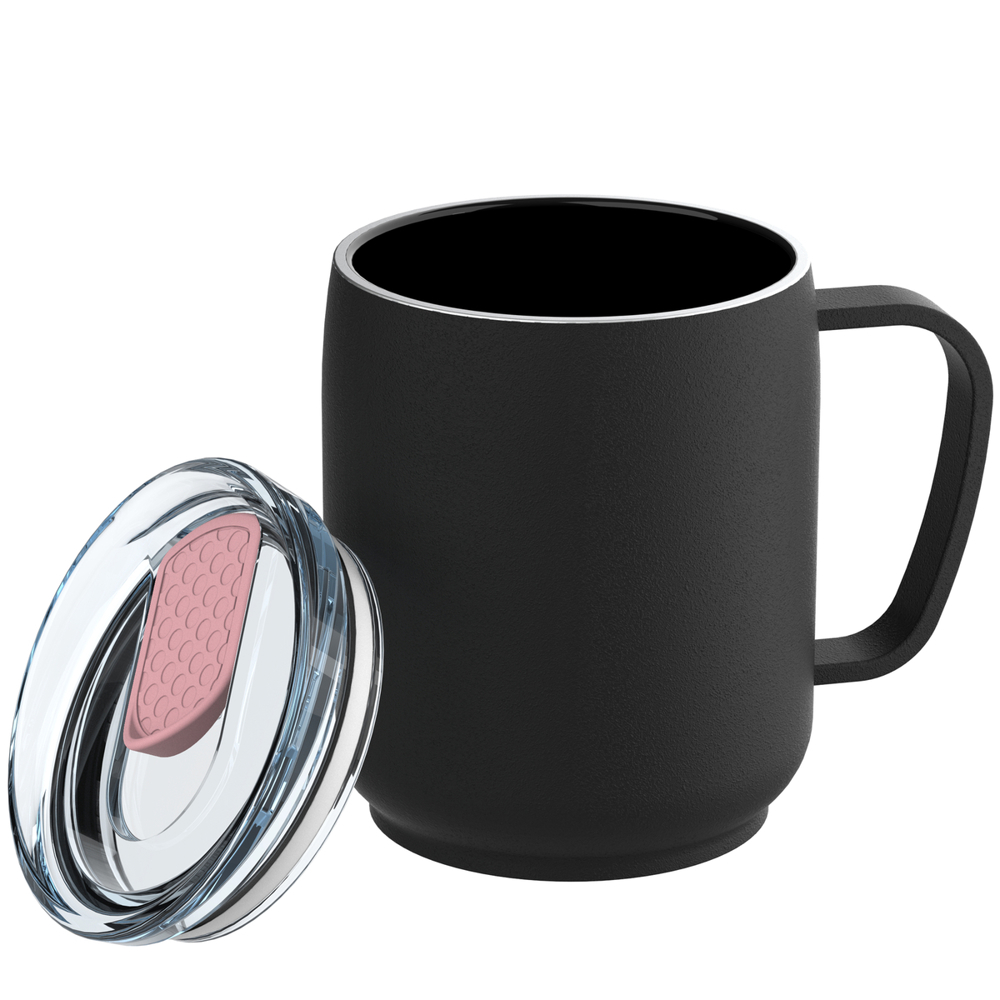 Thermobeker RETUMBLER-myNIZZA CERAMIC - zwart, lichtmagenta, transparant