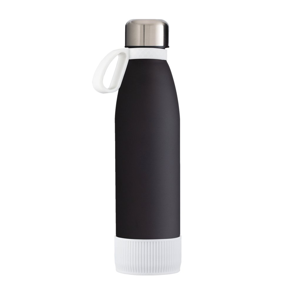 Fles GLASS - wit, zwart