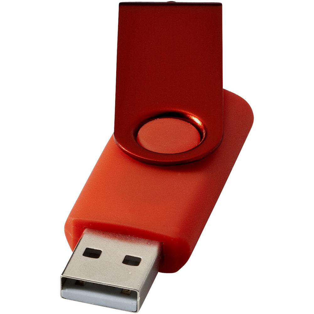 Rotate metallic USB - Donkerrood
