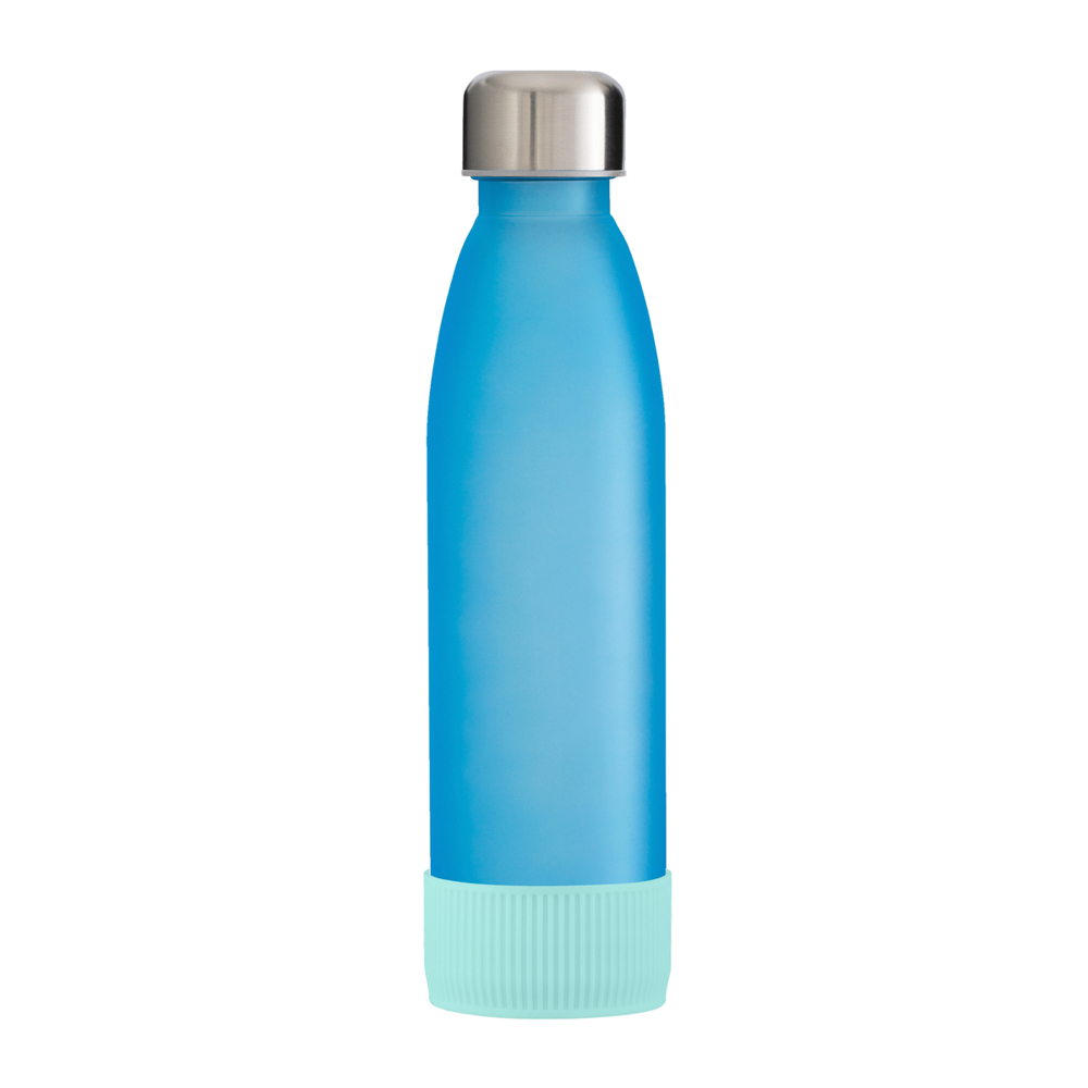 Fles GLASS - lichtblauw, zilver, cyaan