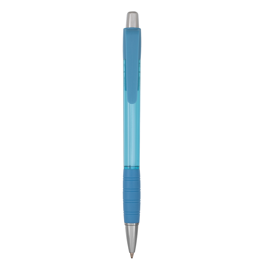 Striped Grip pen - Lichtblauw - blauwe inkt