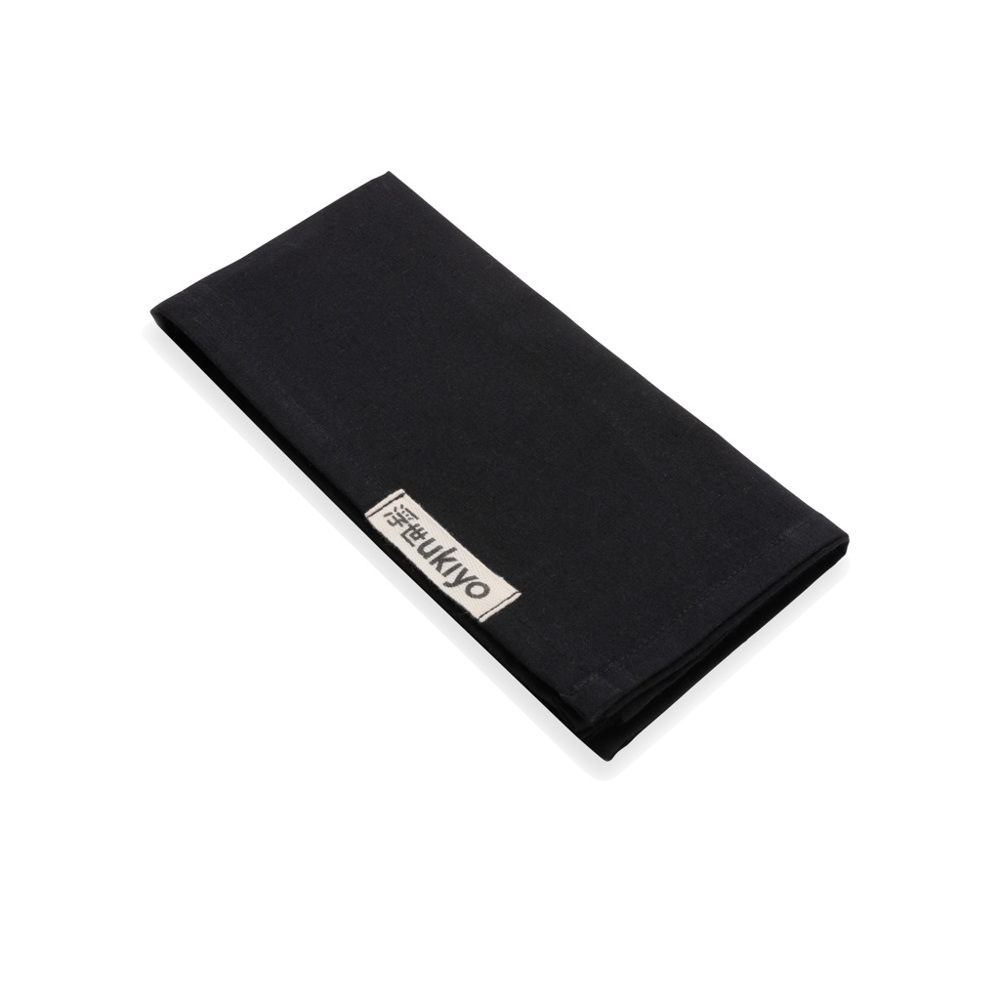 Ukiyo Aware™ 180gr 4-delige set recycled katoenen servetten - zwart (± PMS Black)