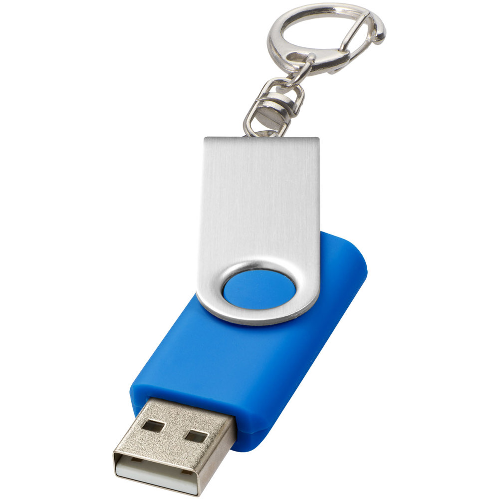 Rotate USB met sleutelhanger - Middelblauw