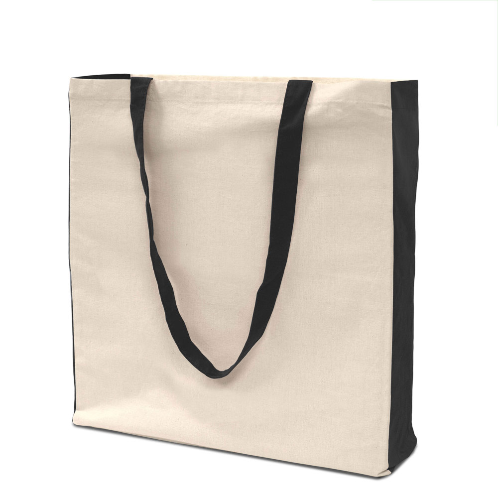 PALMA – Tas met bodem- en zijvouwen - Naturel/Zwart