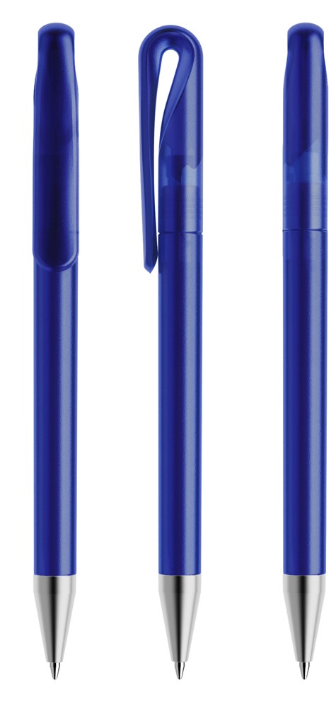Prodir DS1TFS Frosted with Satin Metal Nose-Cone - Classic Blue frosted