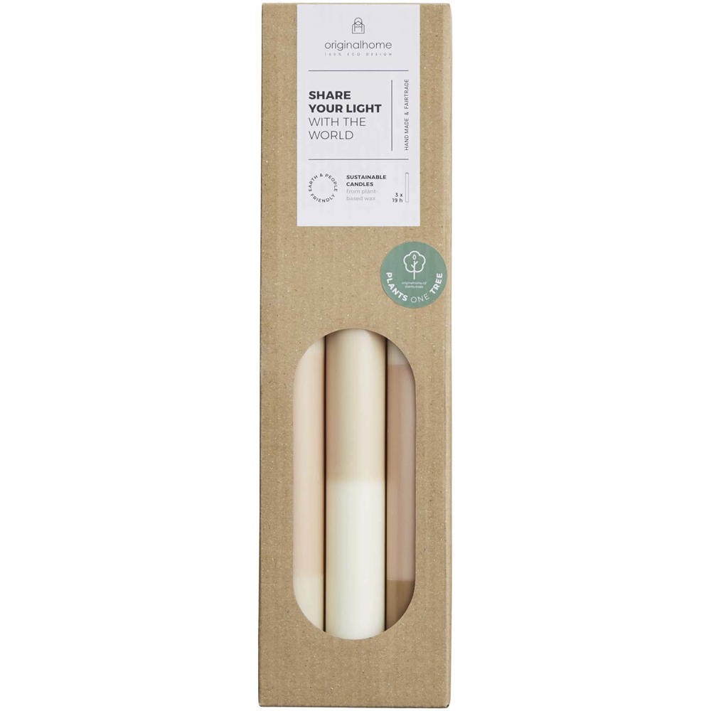 Originalhome gelaagde kalksteenkaarsen - set van 3