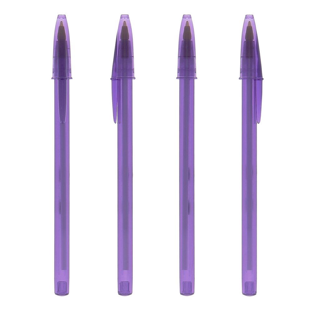 BIC® Style balpen - Doorzichtig Paars / Doorzichtig Paars / Blauwe Inkt