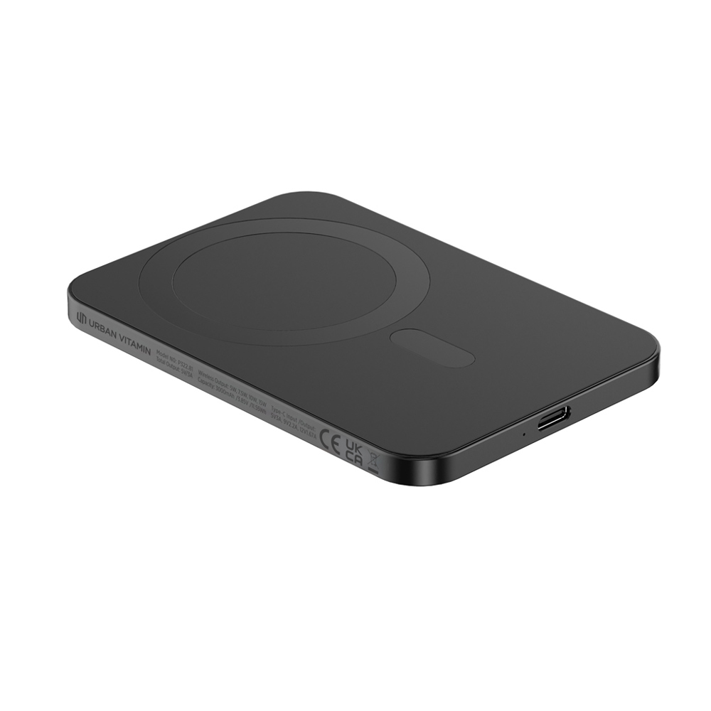 Urban Vitamin Burbank RCS rplastic/alu 3.000 mAh powerbank - zwart (± PMS Black)