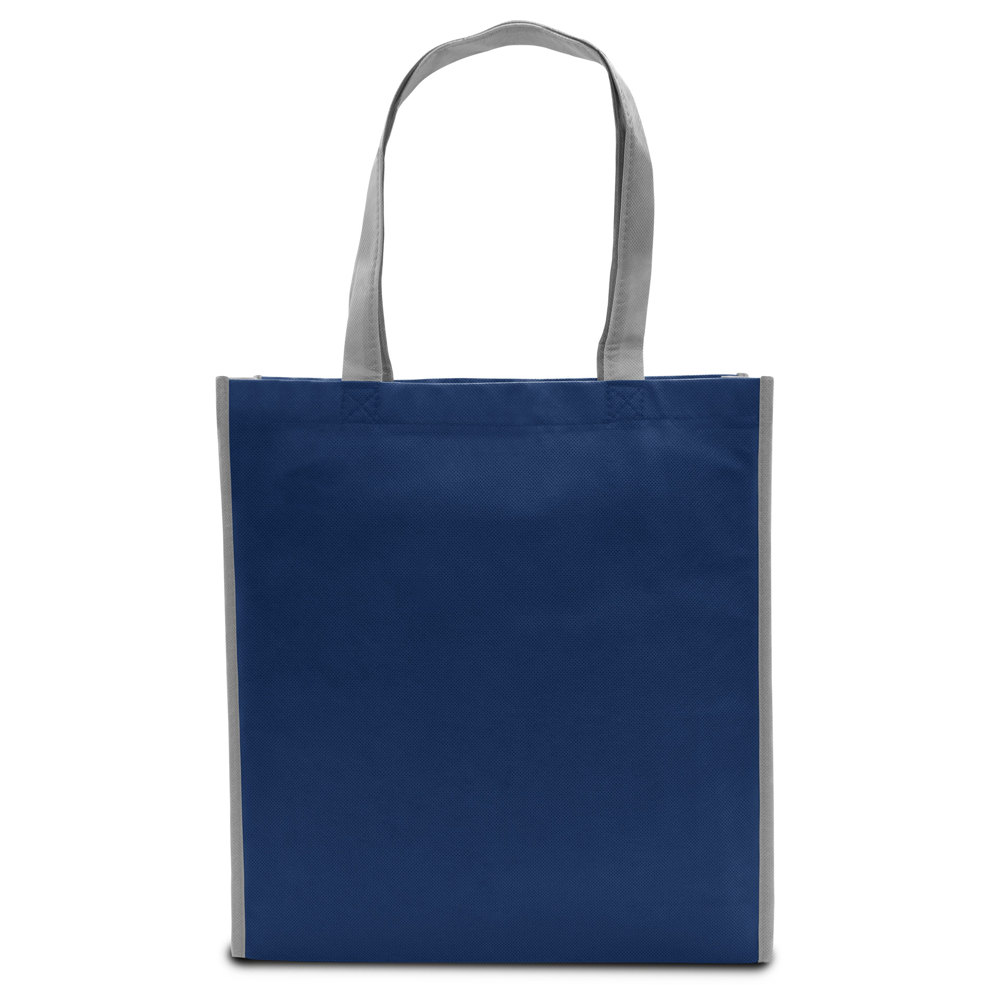 LISBOA – Shopper met bodem- en zijvouw - Marineblauw/Grijs