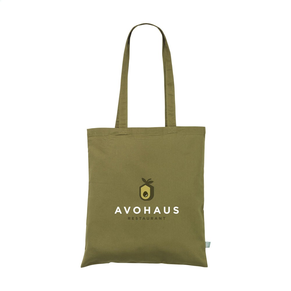 Organic Cotton Shopper (140 g/m²) tas - olijfgroen (± PMS 574C)