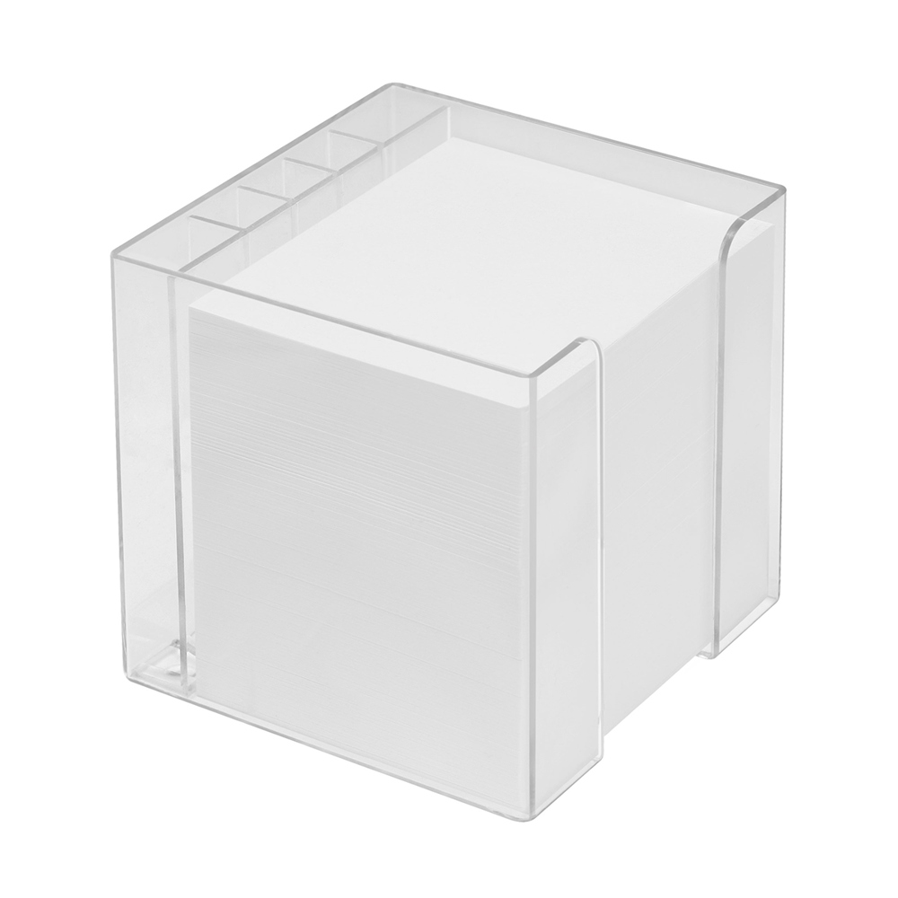 Memobox "Alpha" met organizer - glashelder