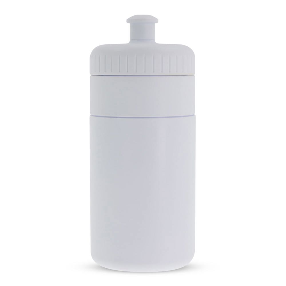 Sportbidon met rand 500ml - wit / wit