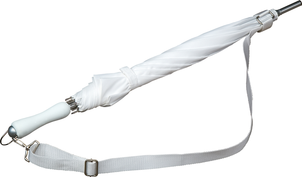 FALCONE - Paraplu met schouderband - Handopening - Windproof -  100 cm - Wit