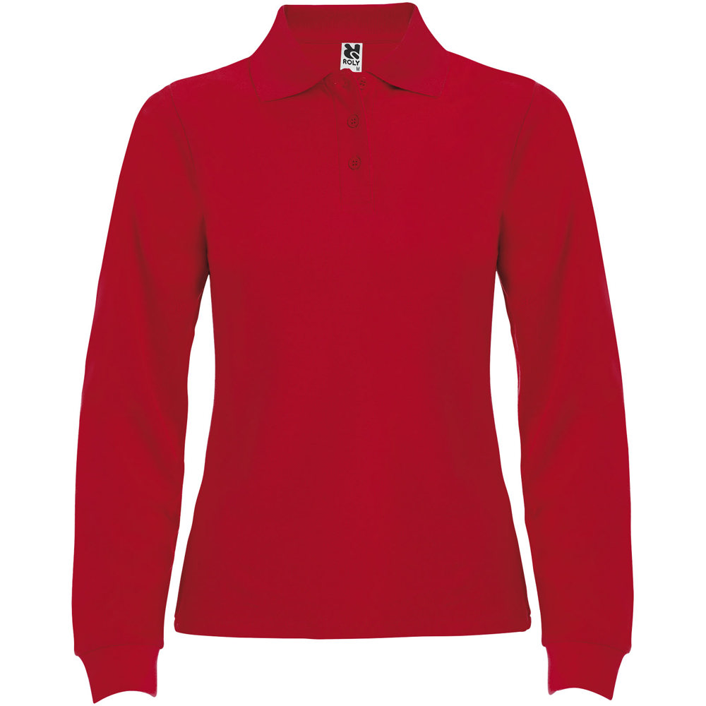 Estrella 220 g/m² damespolo met lange mouwen - Rood