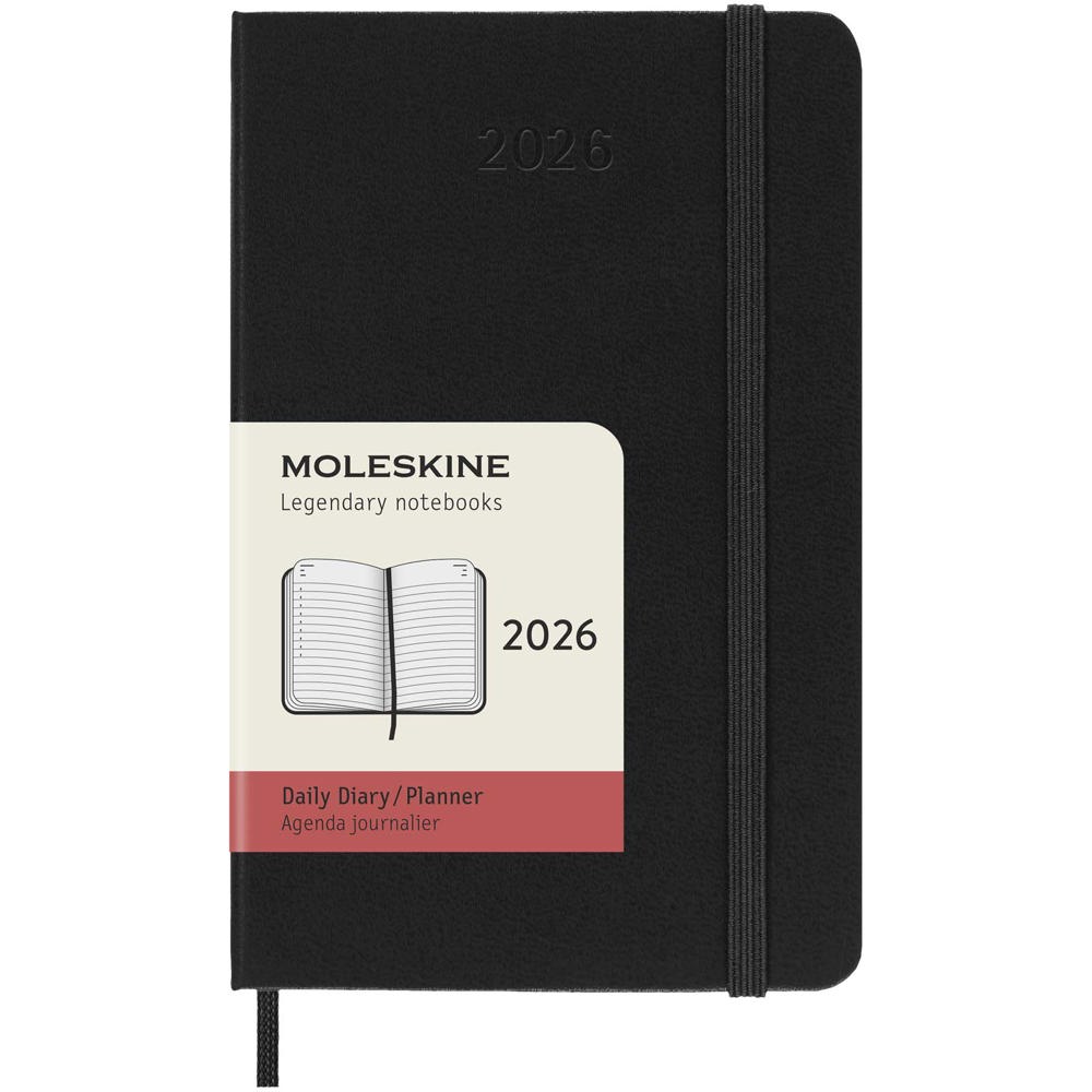Moleskine hardback pocket dag-agenda voor 12 maanden