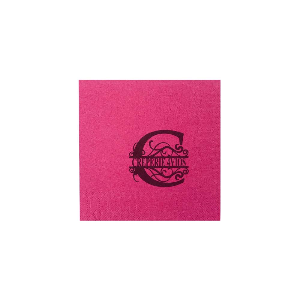 Servetten, 3 laags celstof, 9 x 9,5 cm opdruk, 33 x 33 cm, 1/4 vouw, gekleurd