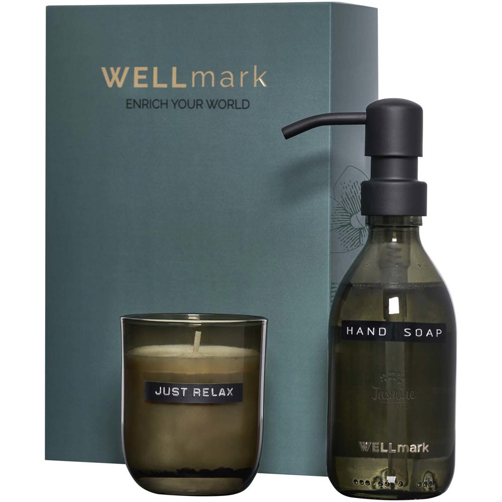 Wellmark Discovery set van 250 ml handzeepdispenser en 150 g geurkaars