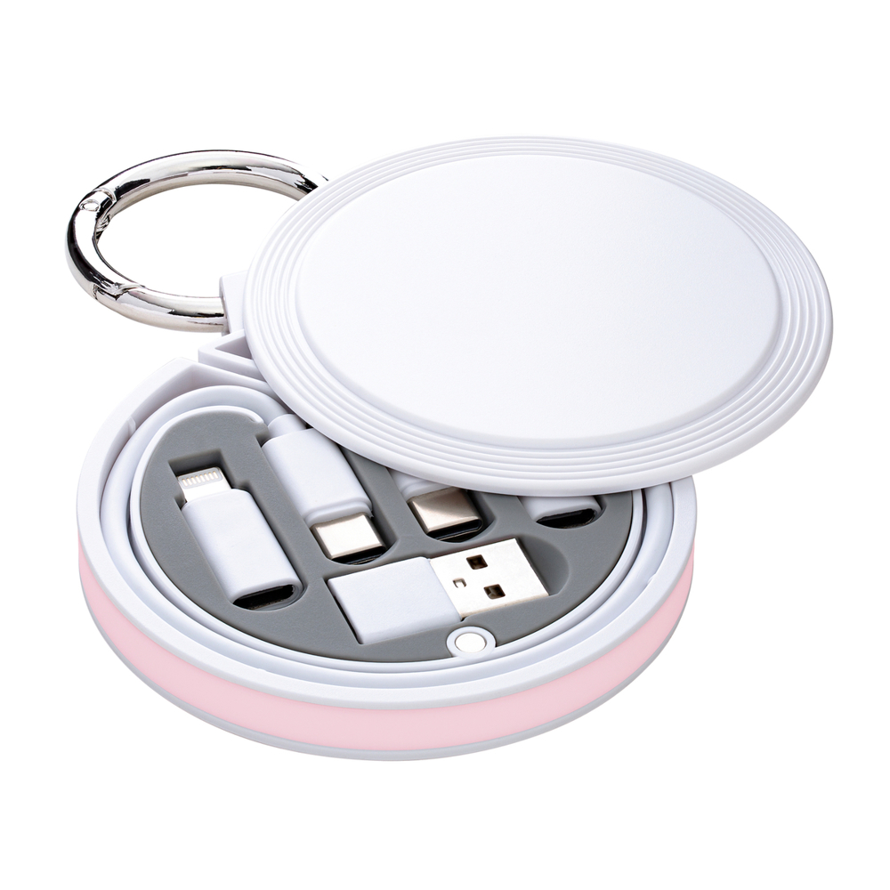 6 in 1 laadkabel REEVES-myCONVERTICS - lichtmagenta, roze, wit
