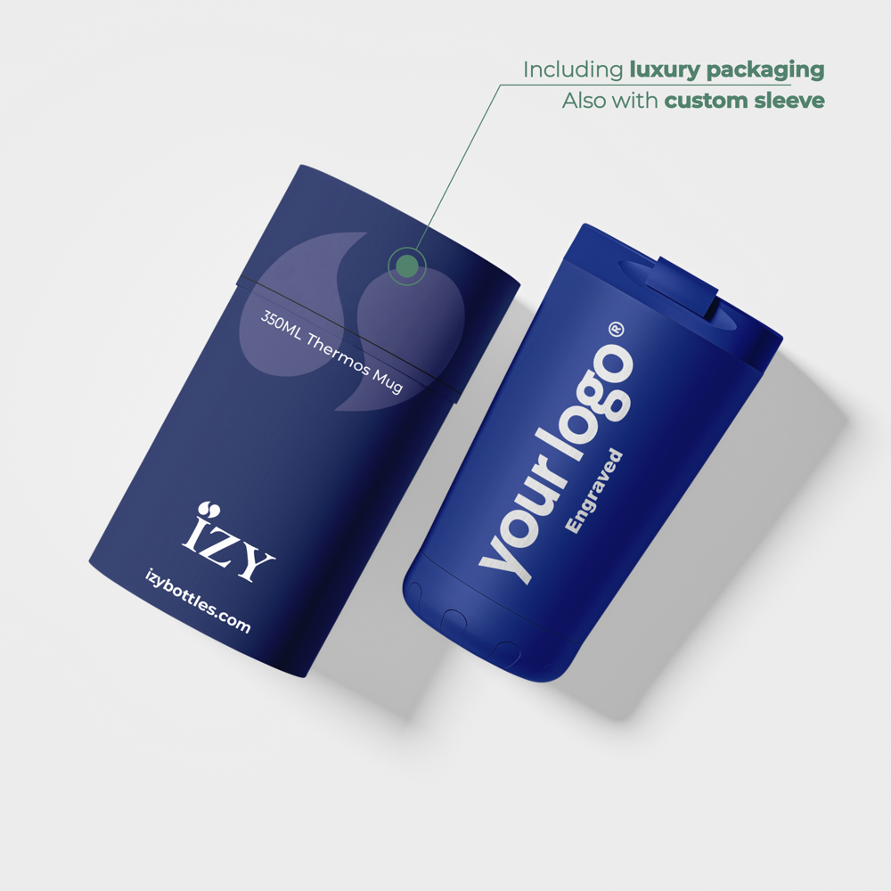 Thermosbeker / Koffiebeker - Blauw - 350 ml