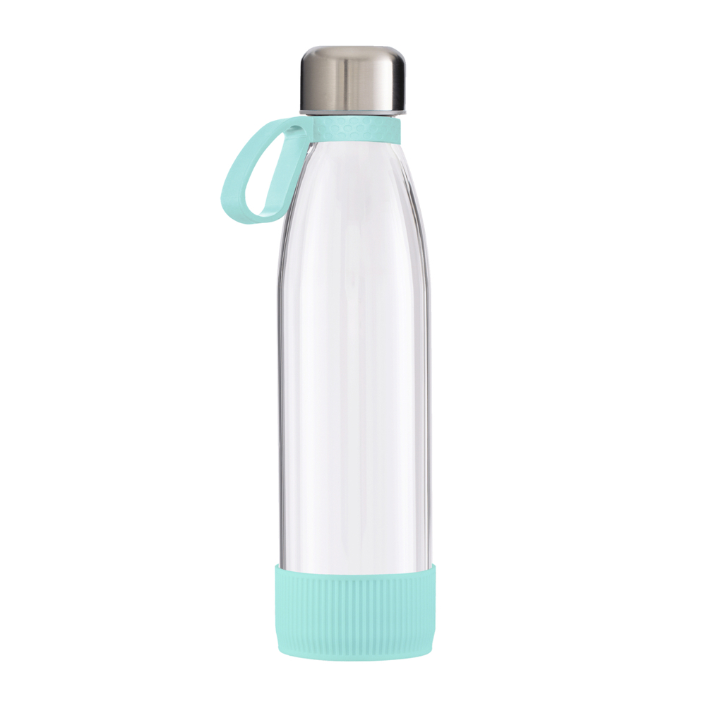 Fles GLASS - lichtblauw, zilver, transparant