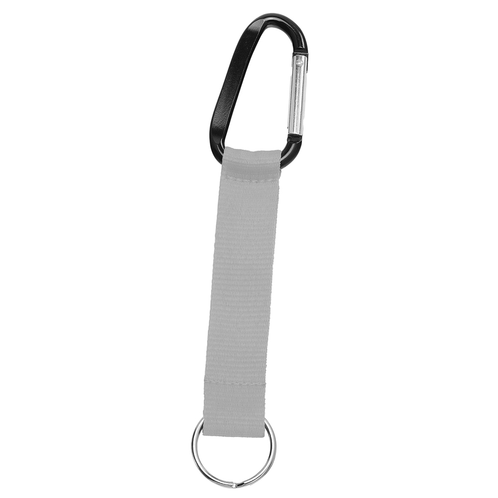 Korte keycord "Duo" - zilver (metallic)/zwart