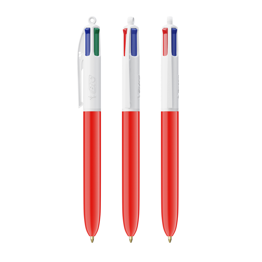 BIC® 4 Colours® balpen - Wit/rood