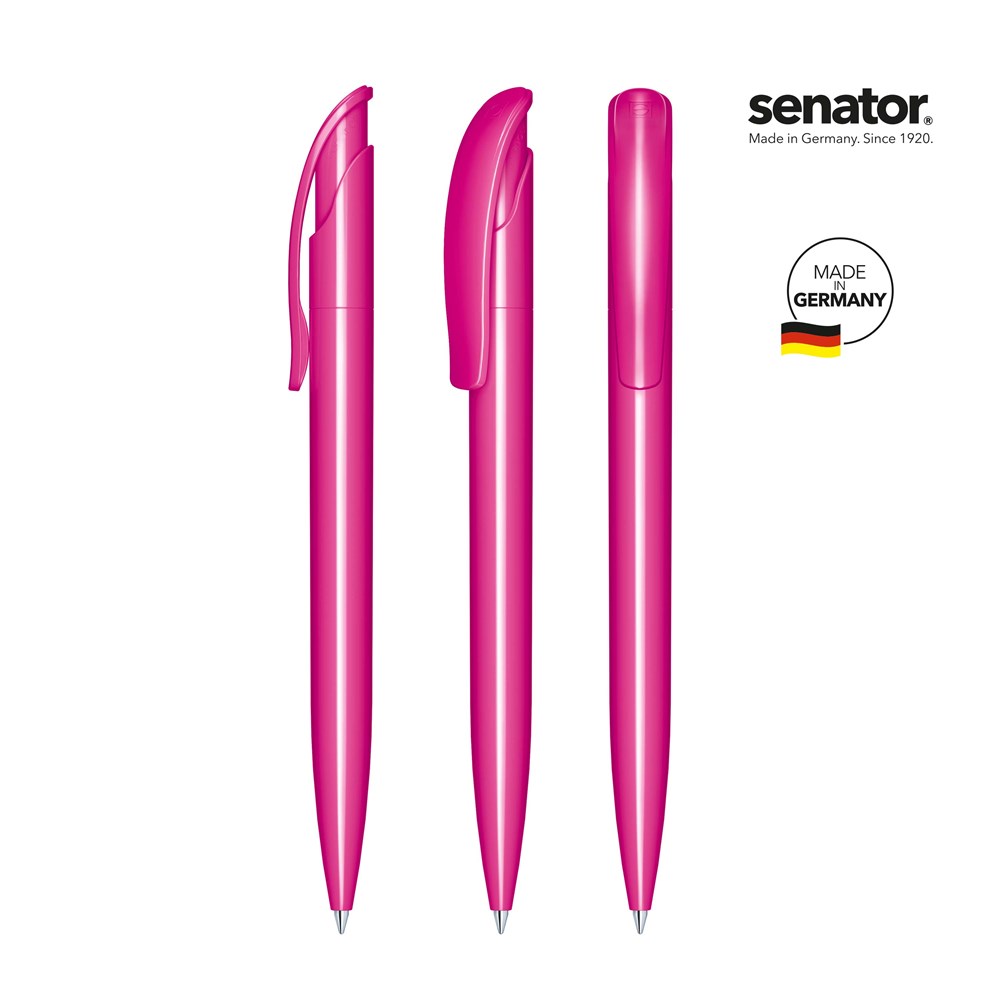 senator® Challenger Polished  retractable pen - roze rhodamine rood