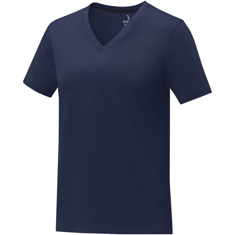 Somoto Dames T-shirt met V-hals en korte mouwen - Marineblauw