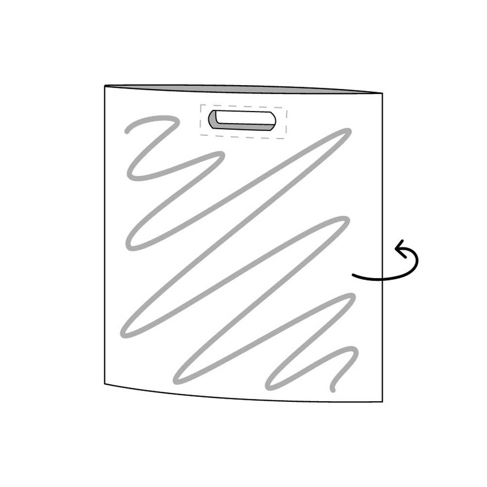 Plastic tas, 40 x 45 x 7,5 cm, 48 micron, mdpe, stanshandvat, 2 zijden