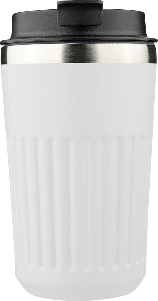 Gerecyclede roestvrijstalen reismok (400 ml) Chiara - Wit