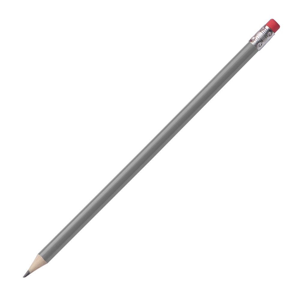 Potlood met gum - zilvergrijs