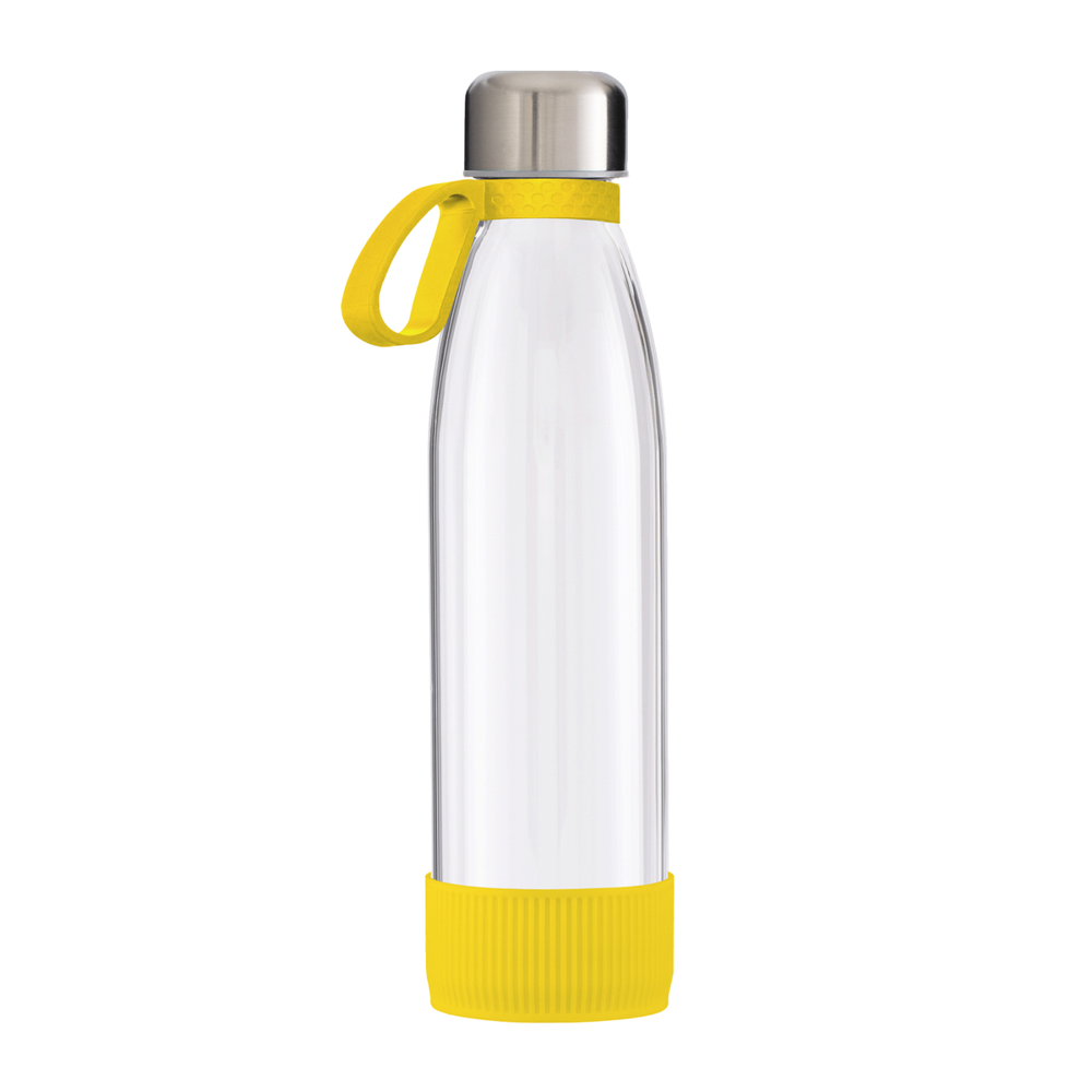 Fles GLASS - geel, zilver, transparant