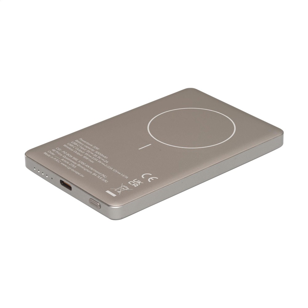 Wireless RCS Recycled Alu Magsafe Powerbank 5000
