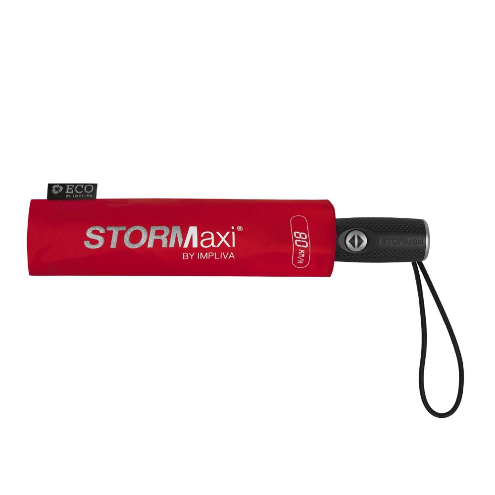 STORMaxi - Arodynamische opvouwbare stormparaplu - Automatisch openen en sluiten - Windproof -  90 cm - Rood (± PMS 199C)