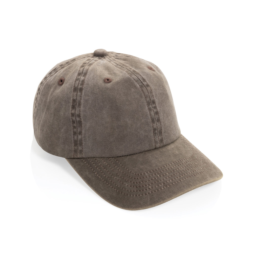 BEAU AWARE™ Washed 6 panel 270gsm cotton twill cap - bruin (± PMS brown)