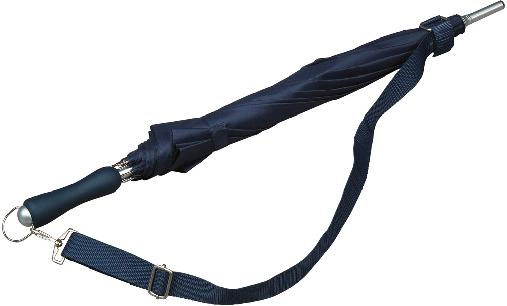 FALCONE - Paraplu met schouderband - Handopening - Windproof -  100 cm - Marine blauw (± PMS 296C)