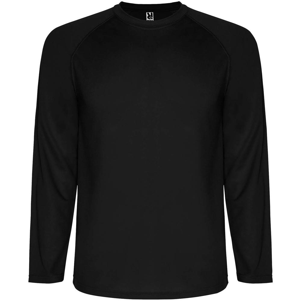 Montecarlo 150 g/m² heren sport t-shirt met lange mouwen - zwart