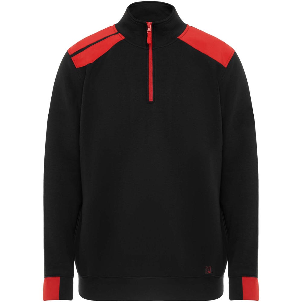 Maverick 280 g/m2 herentrui met halve rits - zwart, rood
