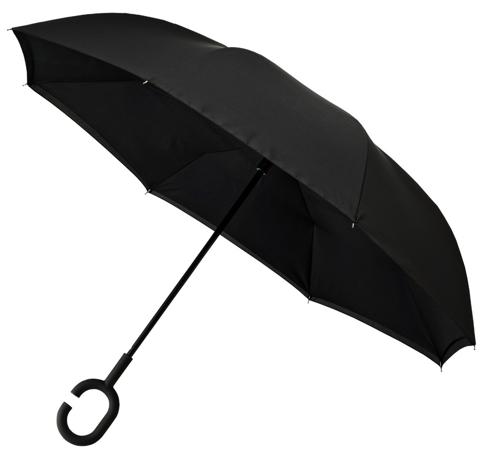 FALCONETTI - Inside-out - Handopening - Windproof -  105 cm - Zwart / Zwart